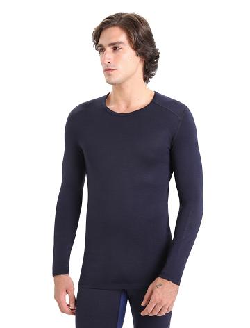 Base Layers Icebreaker Merino 260 Tech Long Sleeve Crewe Thermal Top Homme Bleu Marine | FR 1397VRWD